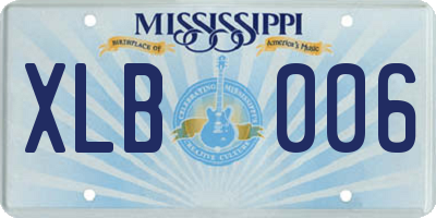 MS license plate XLB006