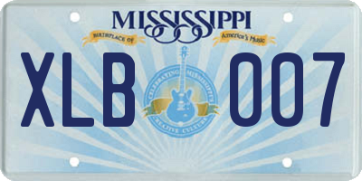 MS license plate XLB007