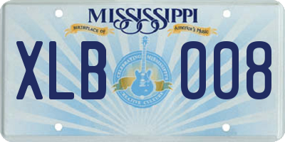 MS license plate XLB008