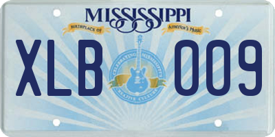 MS license plate XLB009