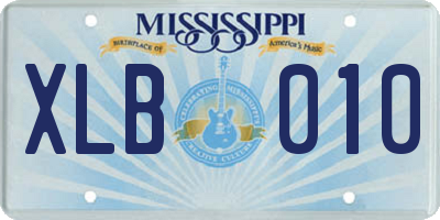 MS license plate XLB010