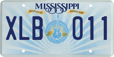 MS license plate XLB011