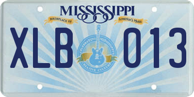 MS license plate XLB013