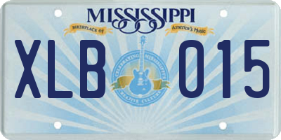 MS license plate XLB015