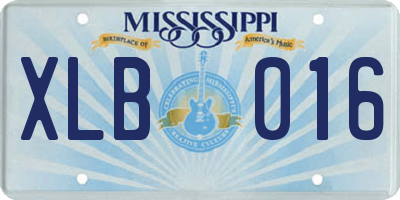 MS license plate XLB016