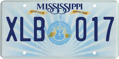 MS license plate XLB017