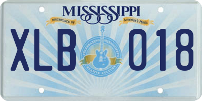 MS license plate XLB018