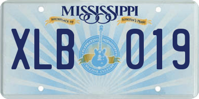 MS license plate XLB019