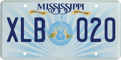 MS license plate XLB020