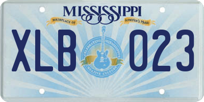 MS license plate XLB023
