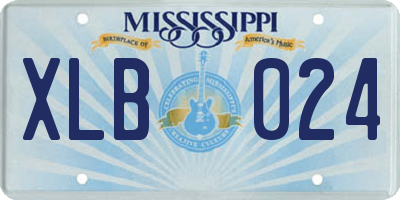 MS license plate XLB024