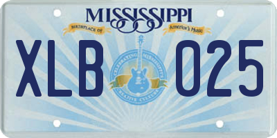 MS license plate XLB025