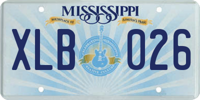 MS license plate XLB026