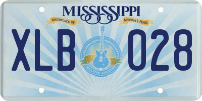 MS license plate XLB028