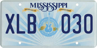 MS license plate XLB030