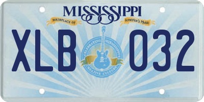 MS license plate XLB032