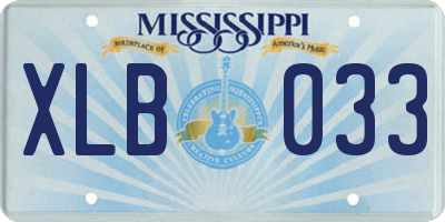 MS license plate XLB033
