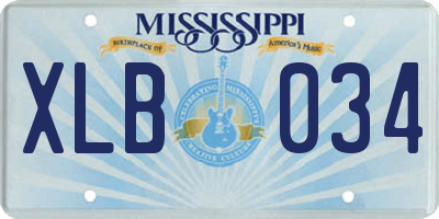 MS license plate XLB034