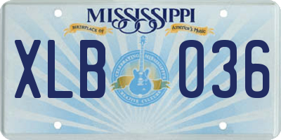 MS license plate XLB036