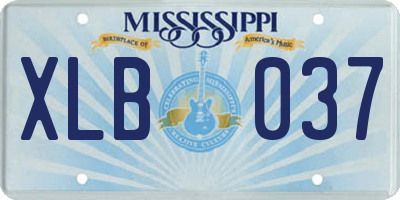 MS license plate XLB037