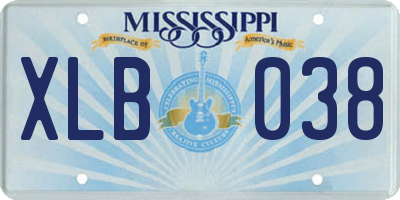MS license plate XLB038