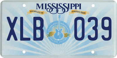 MS license plate XLB039