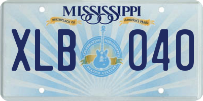 MS license plate XLB040
