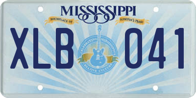 MS license plate XLB041