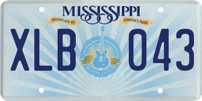 MS license plate XLB043