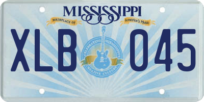 MS license plate XLB045