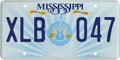MS license plate XLB047