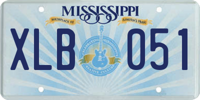 MS license plate XLB051