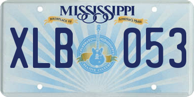 MS license plate XLB053