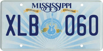 MS license plate XLB060