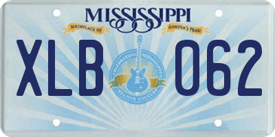 MS license plate XLB062