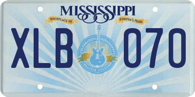 MS license plate XLB070