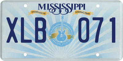 MS license plate XLB071