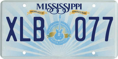 MS license plate XLB077