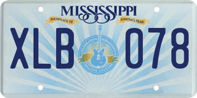 MS license plate XLB078