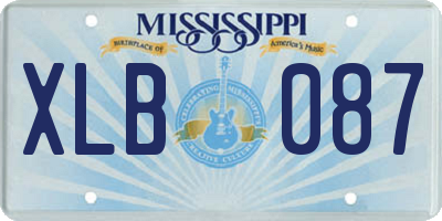 MS license plate XLB087