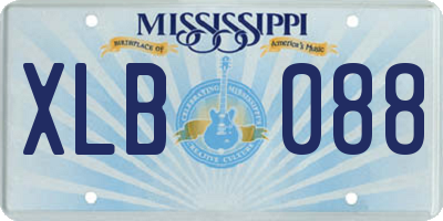 MS license plate XLB088