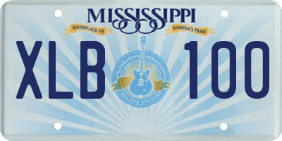 MS license plate XLB100