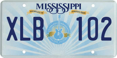 MS license plate XLB102