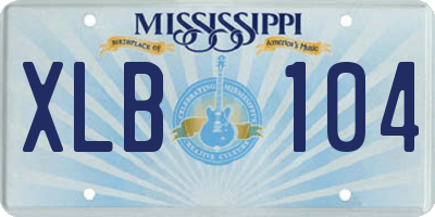 MS license plate XLB104