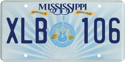 MS license plate XLB106