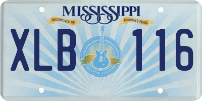 MS license plate XLB116
