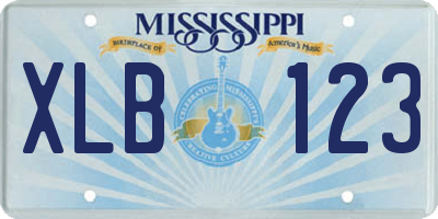 MS license plate XLB123