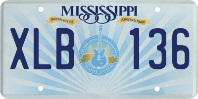 MS license plate XLB136