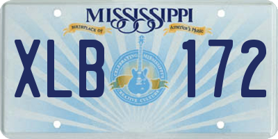 MS license plate XLB172