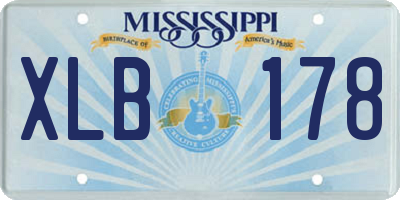 MS license plate XLB178